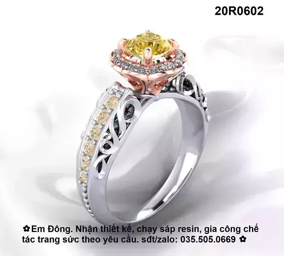 Flower diamond ring