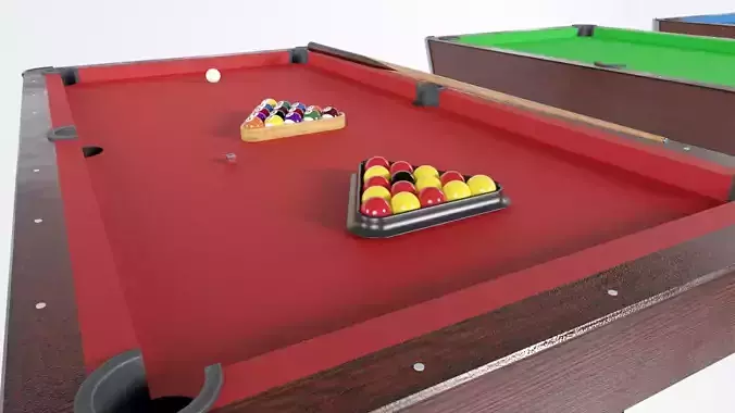 classic american pool table Low-poly 3D model