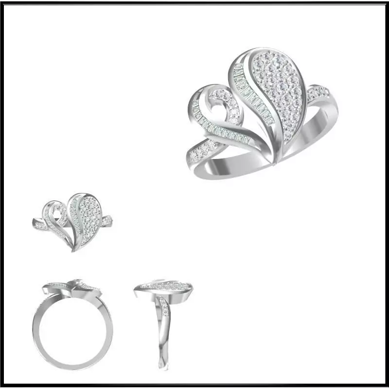 JCD Format Vintage engagement rings cad engagement ring 3D print model