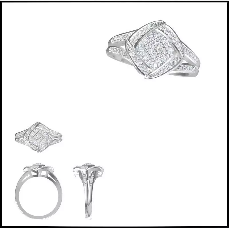 JCD Format Diamond engagement rings ring cad 3D print model