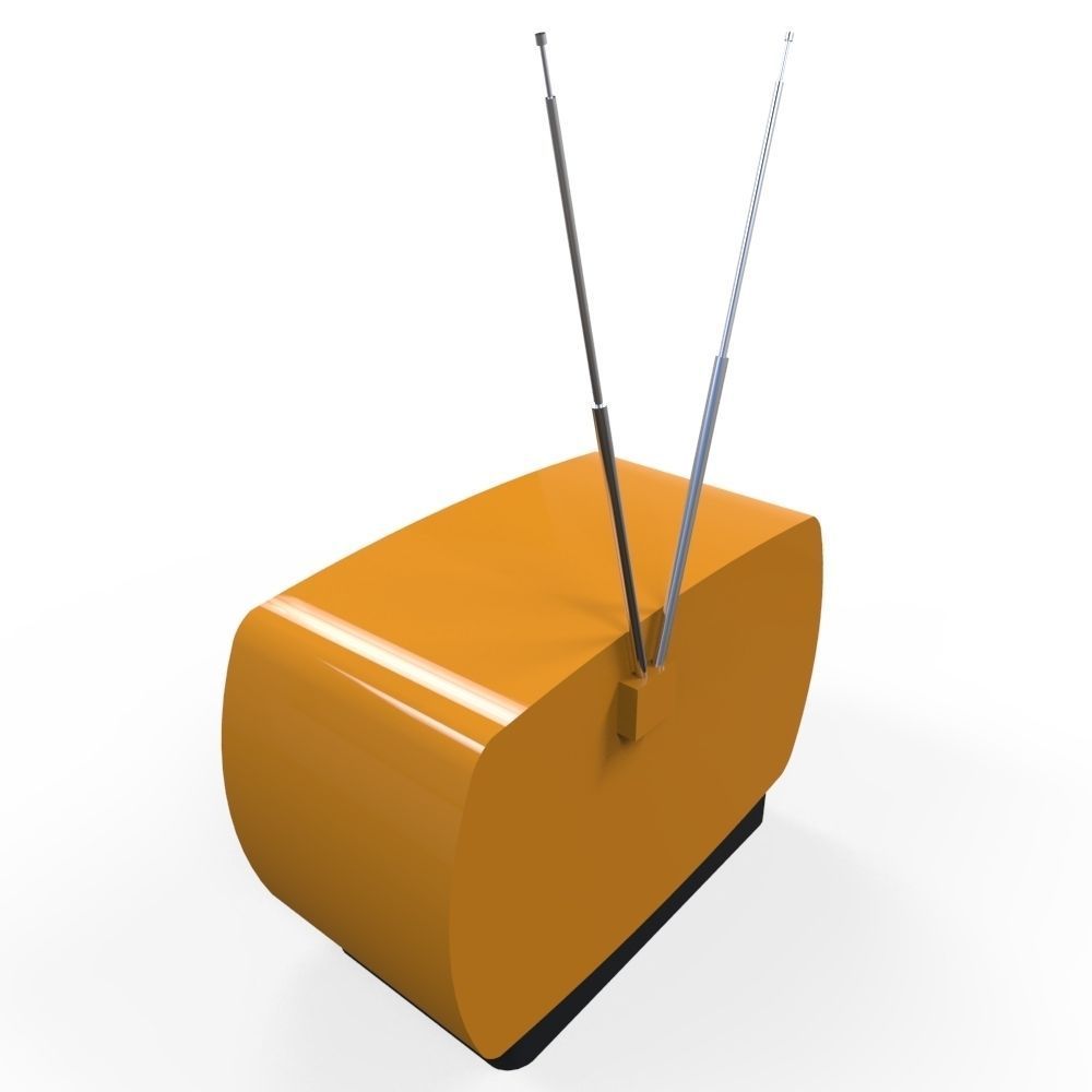 Retro TV Low-poly 3D model_3