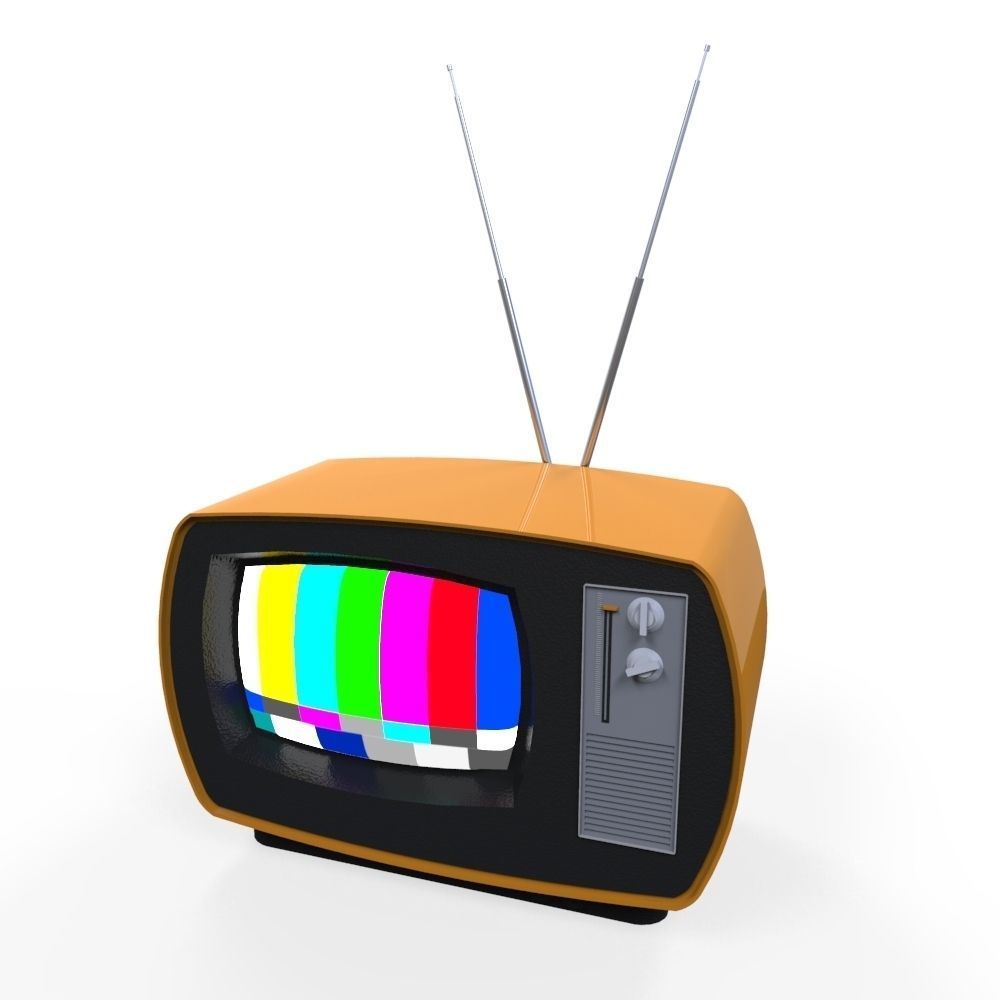 Retro TV Low-poly 3D model_1