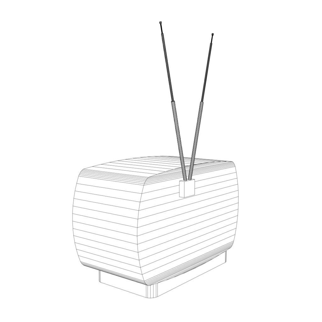 Retro TV Low-poly 3D model_5