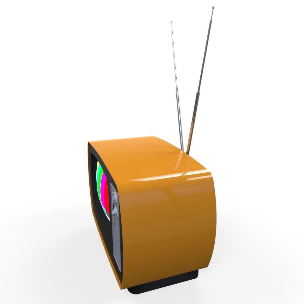 Retro TV Low-poly 3D model_2