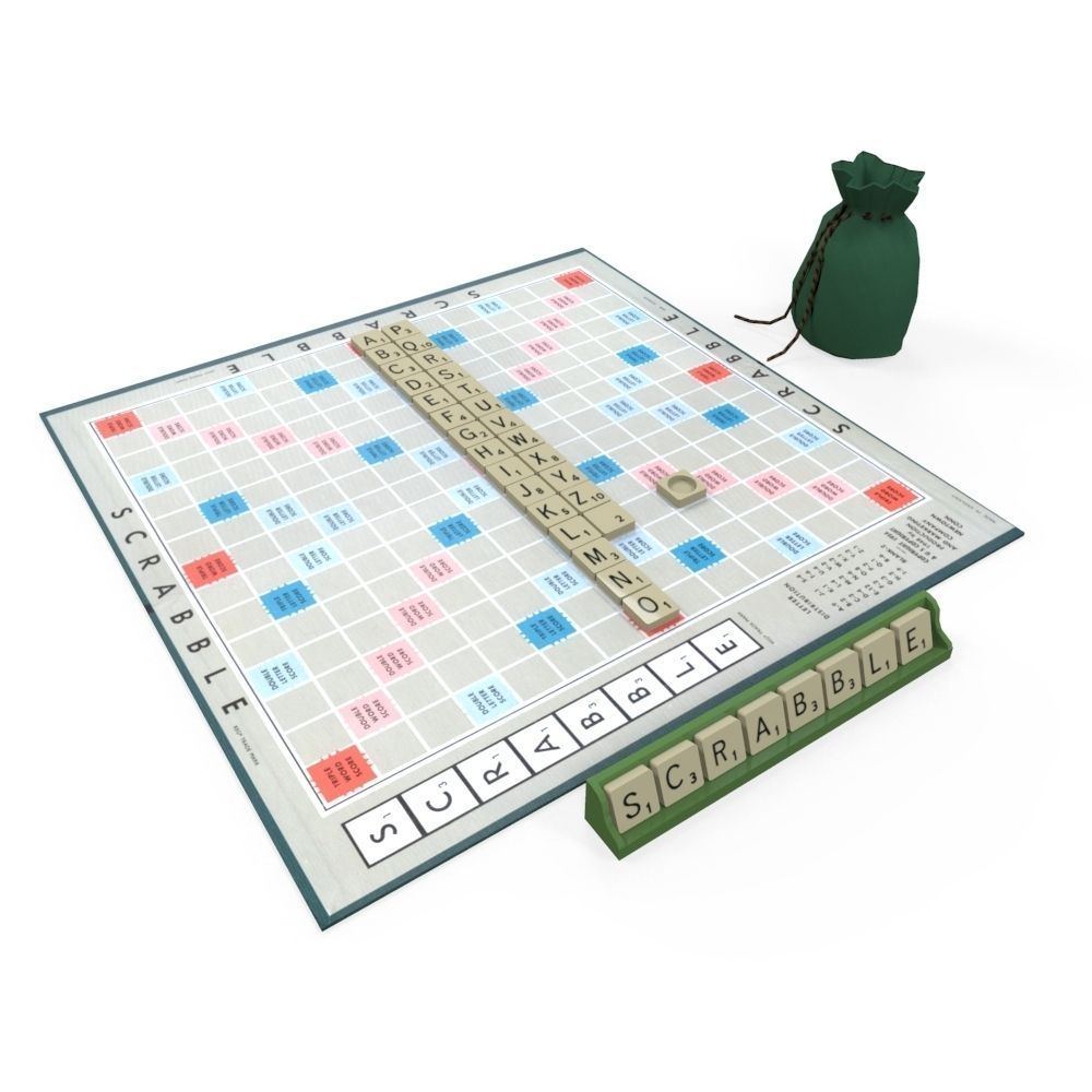 Scrabble Boardgame Low-poly 3D model_2