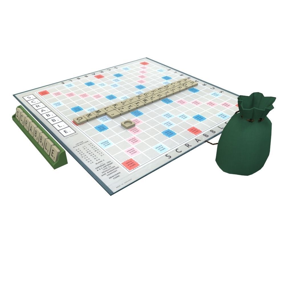 Scrabble Boardgame Low-poly 3D model_3