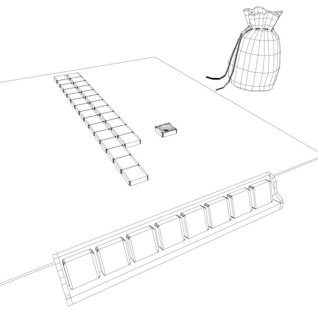Scrabble Boardgame Low-poly 3D model_4