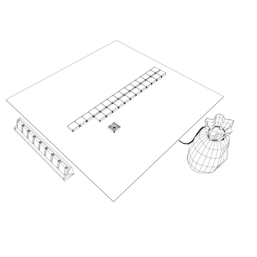 Scrabble Boardgame Low-poly 3D model_5