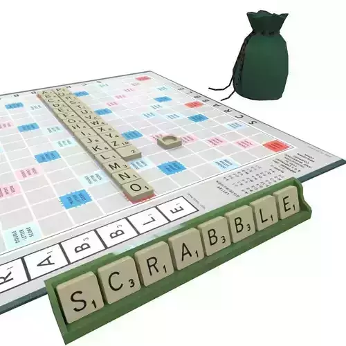 Scrabble Boardgame Low-poly 3D model