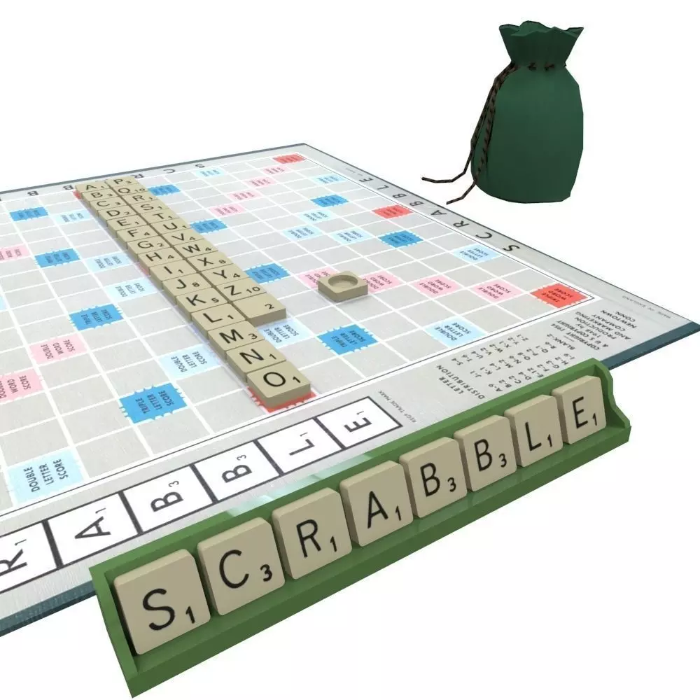Scrabble Boardgame Low-poly 3D model_0