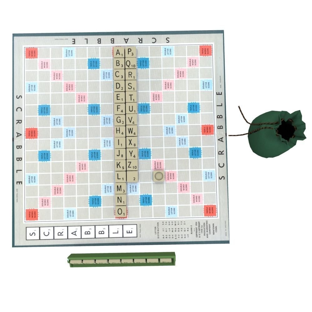 Scrabble Boardgame Low-poly 3D model_1