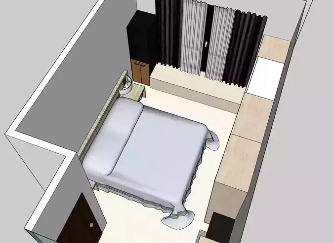 BEDROOM with bed and desk