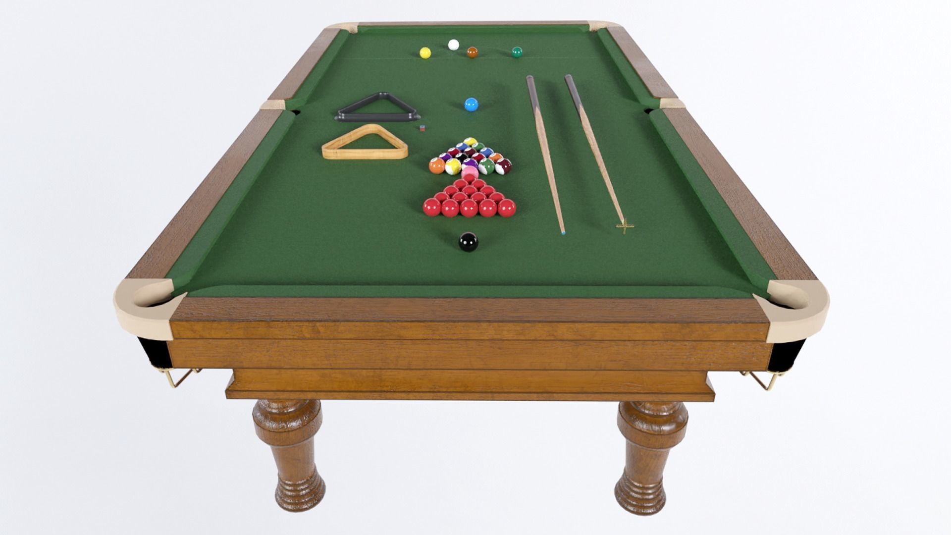 snooker table Low-poly 3D model_2