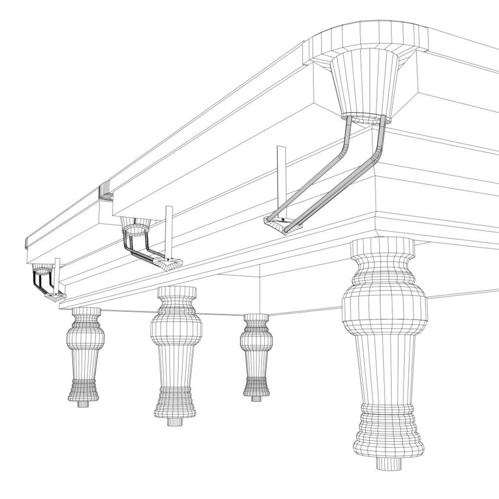 snooker table Low-poly 3D model_12
