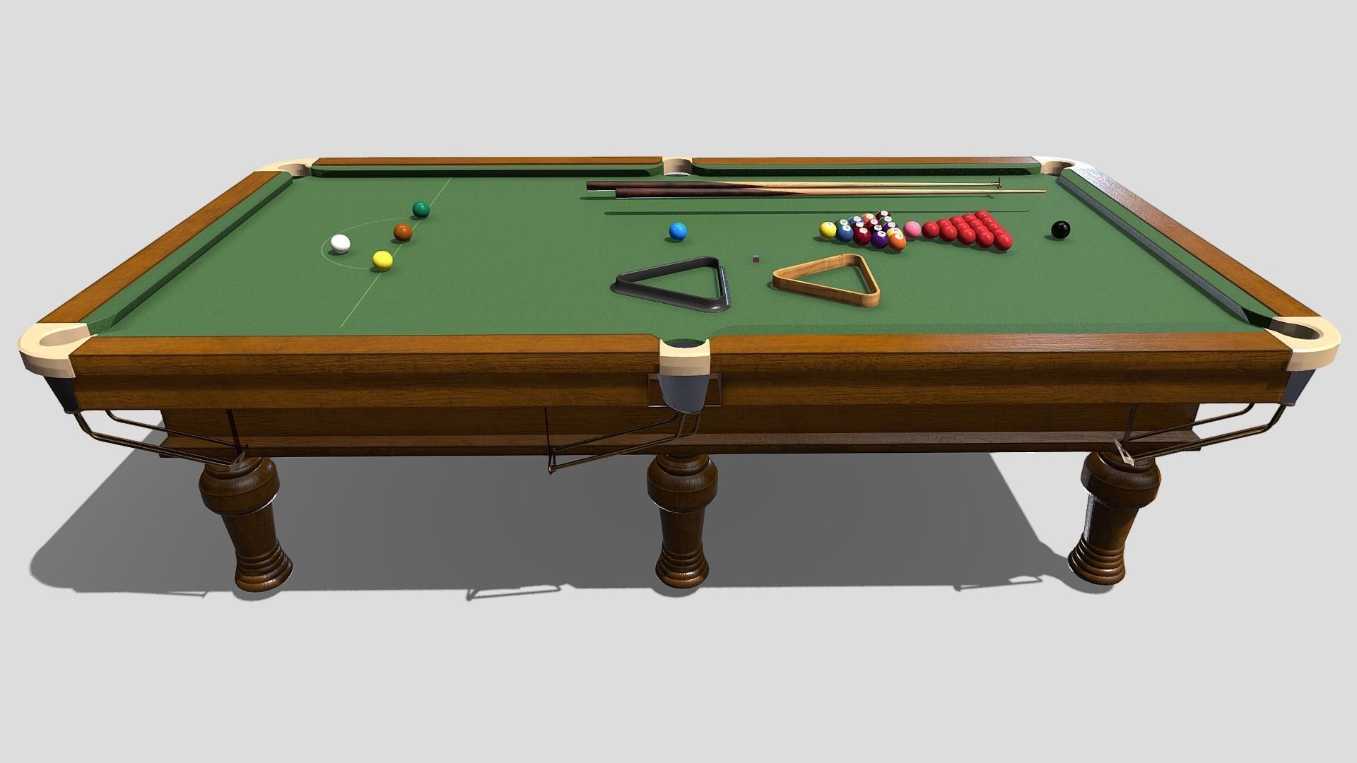 snooker table Low-poly 3D model_6
