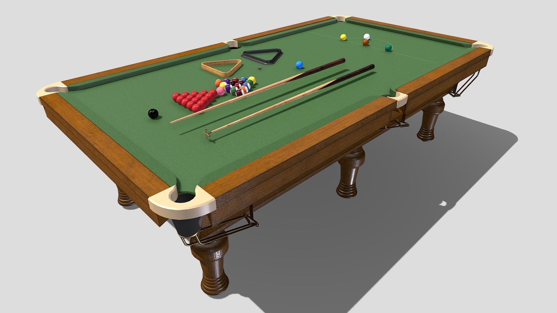 snooker table Low-poly 3D model_5