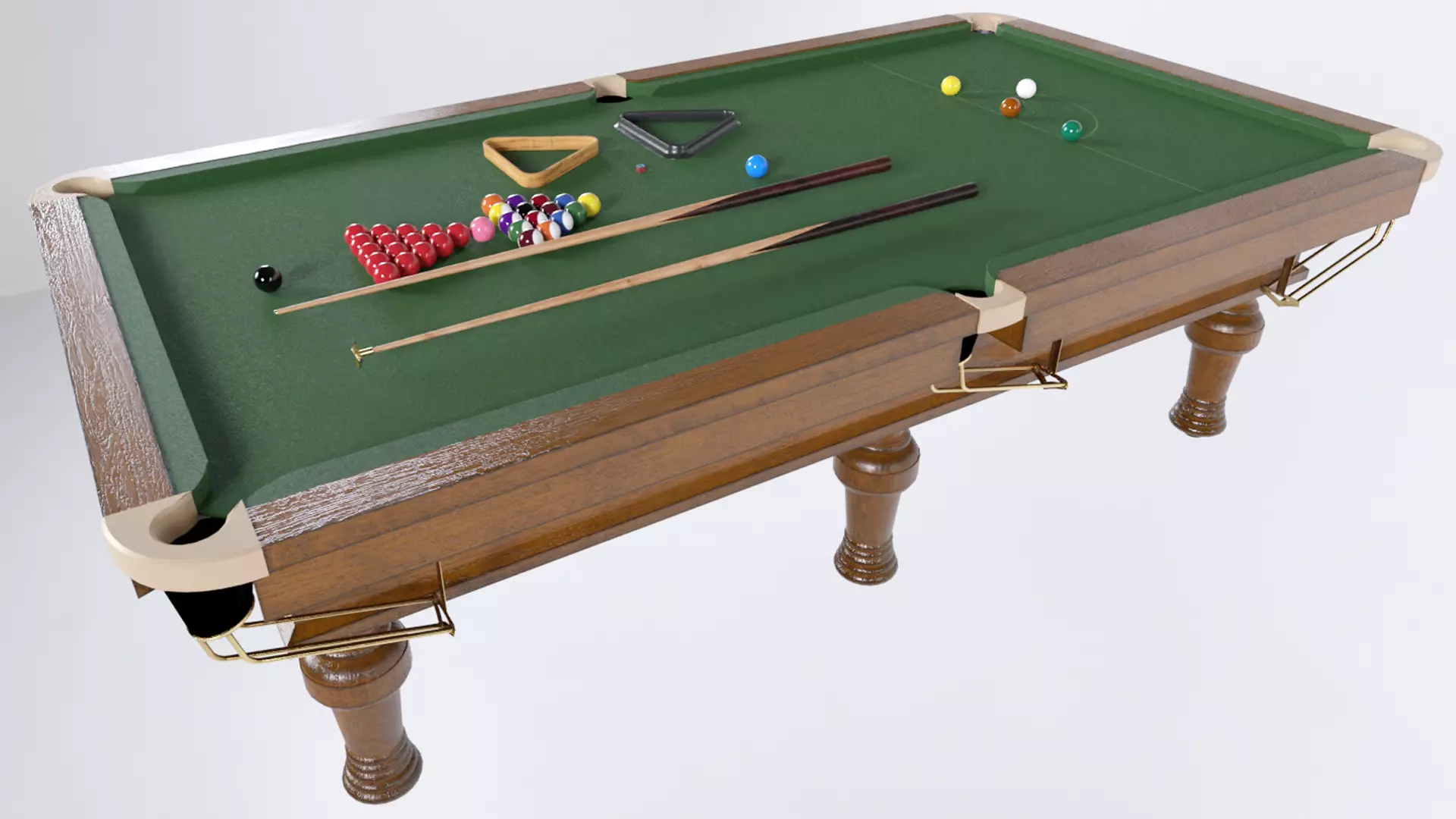 snooker table Low-poly 3D model_0