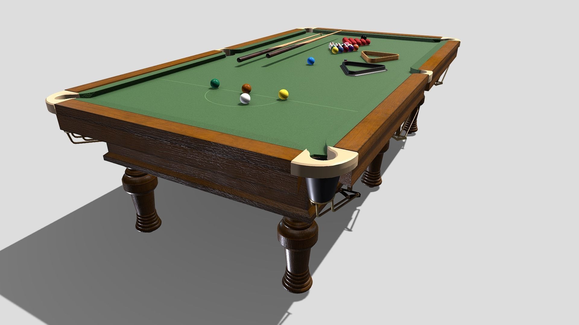 snooker table Low-poly 3D model_7