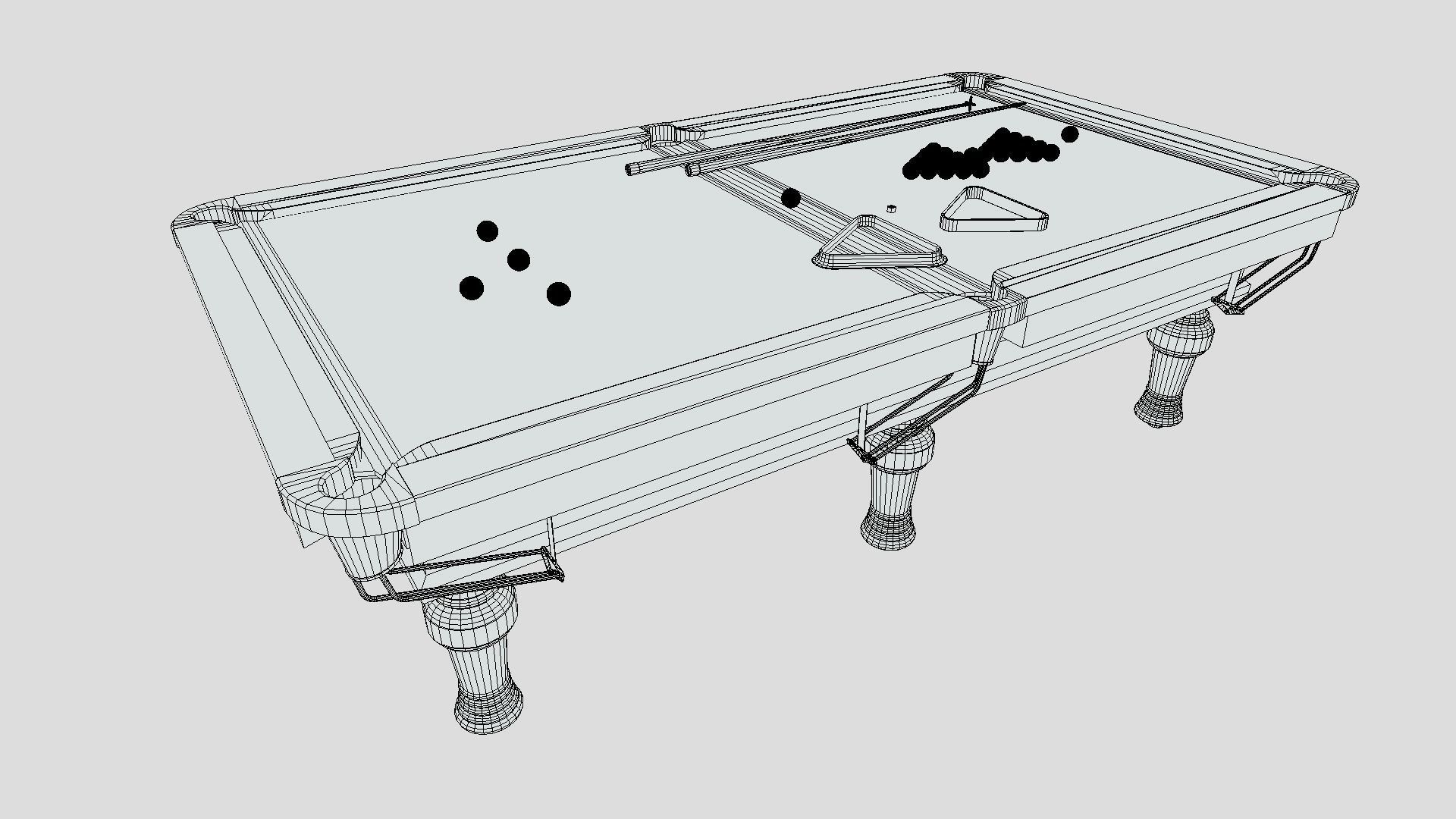 snooker table Low-poly 3D model_9