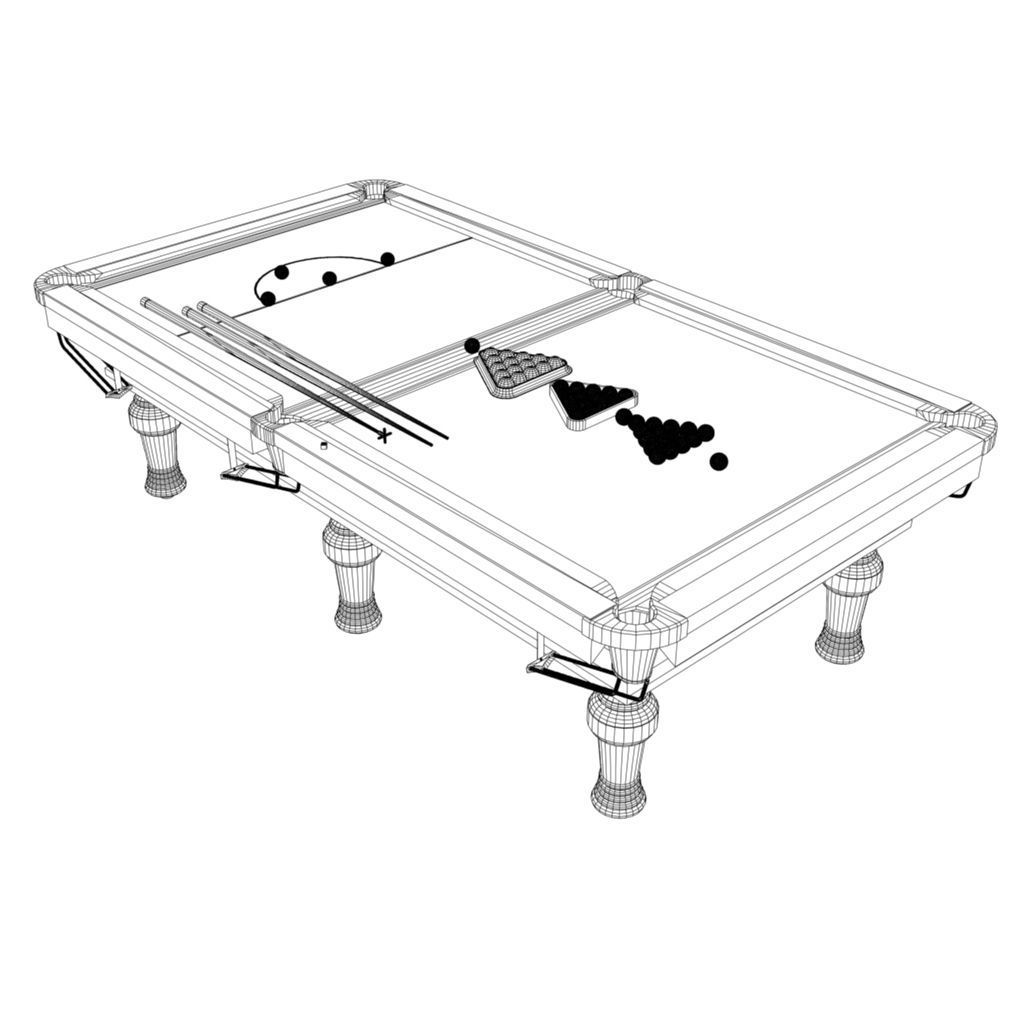 snooker table Low-poly 3D model_13
