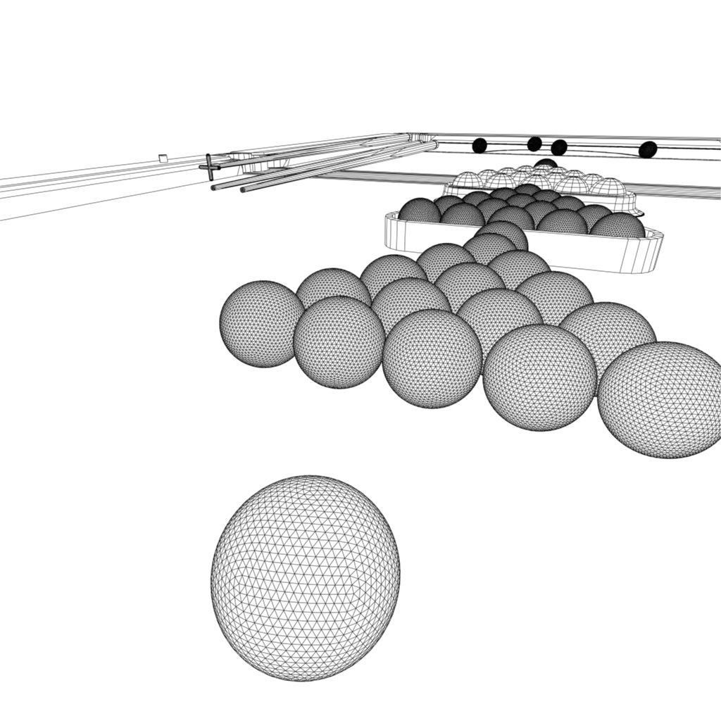 snooker table Low-poly 3D model_14