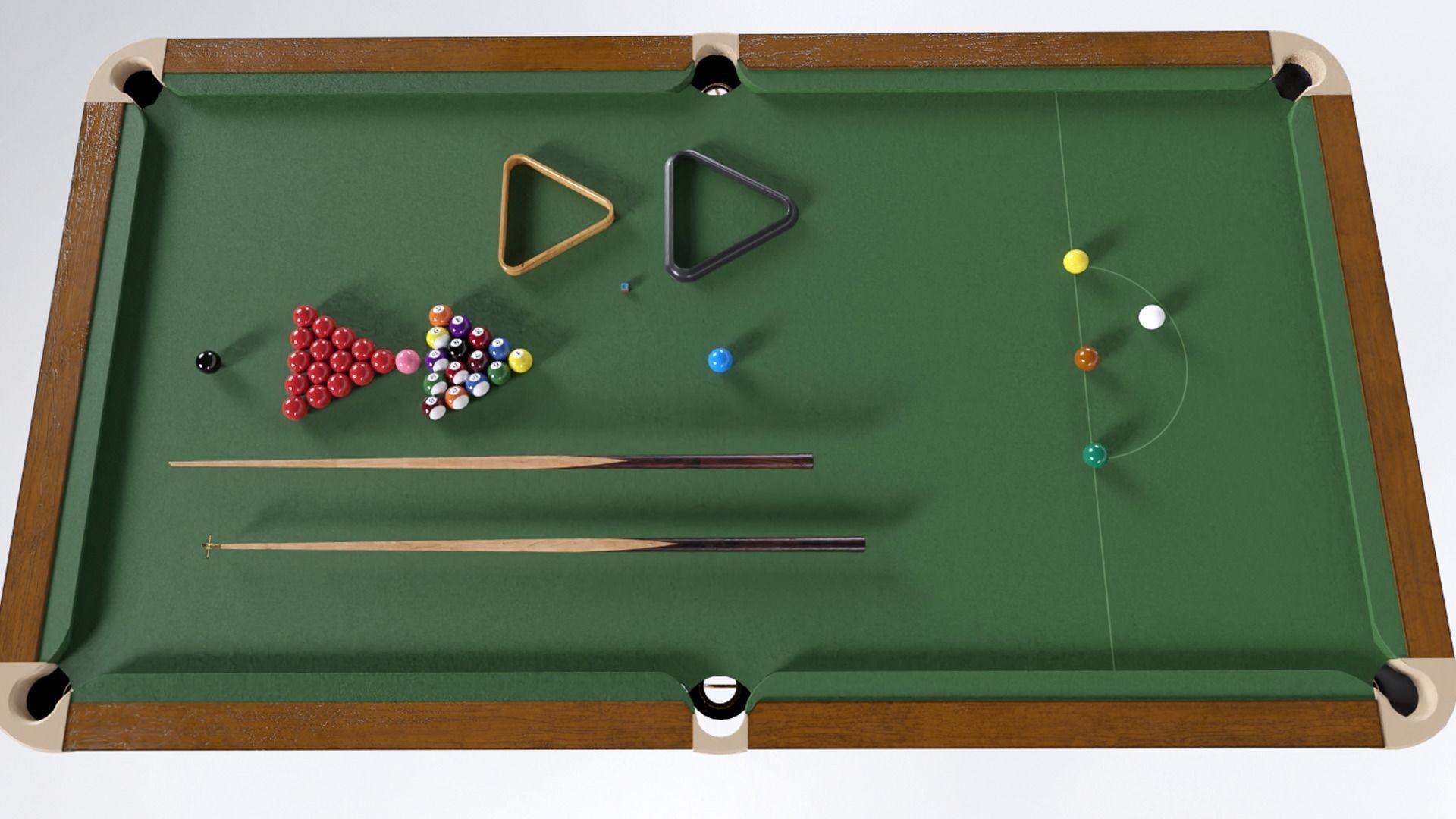 snooker table Low-poly 3D model_3