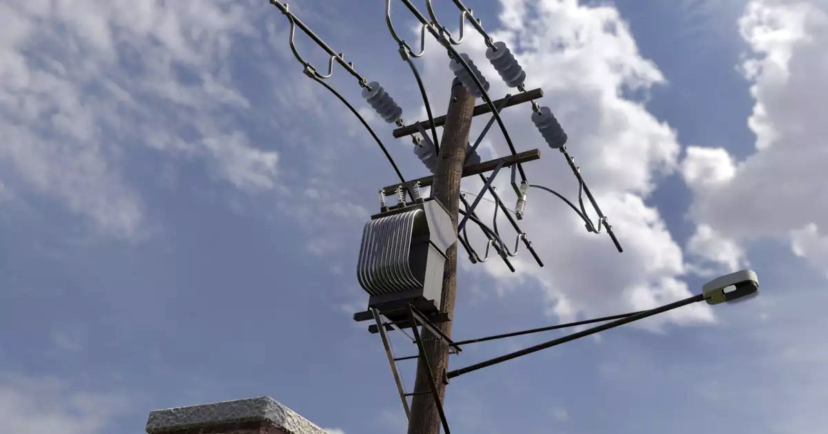 telegraph pole Low-poly 3D model_6