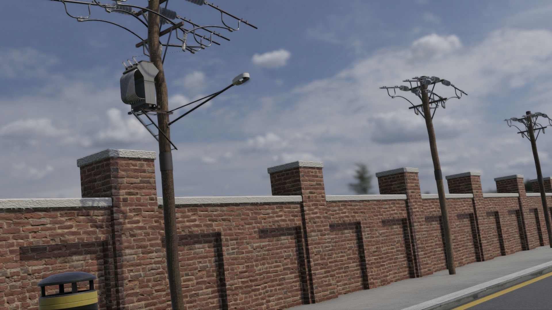 telegraph pole Low-poly 3D model_7