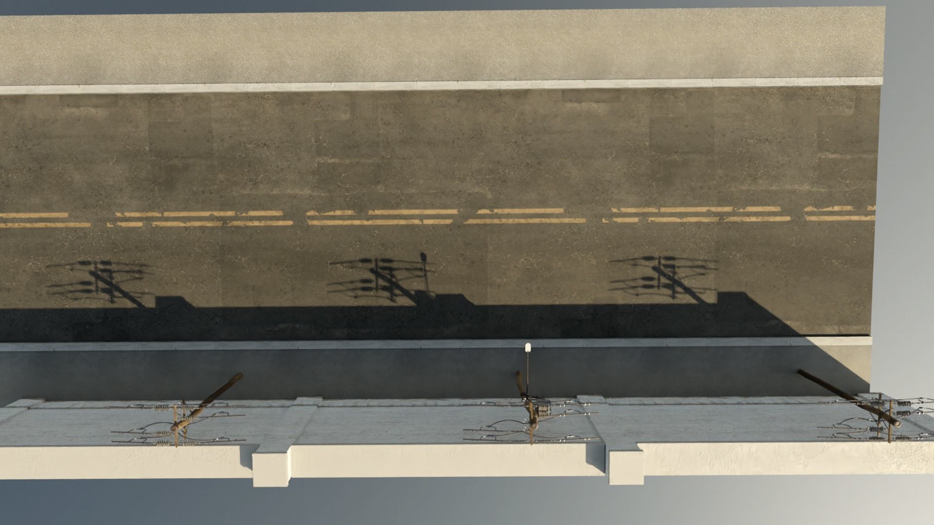 telegraph pole Low-poly 3D model_3