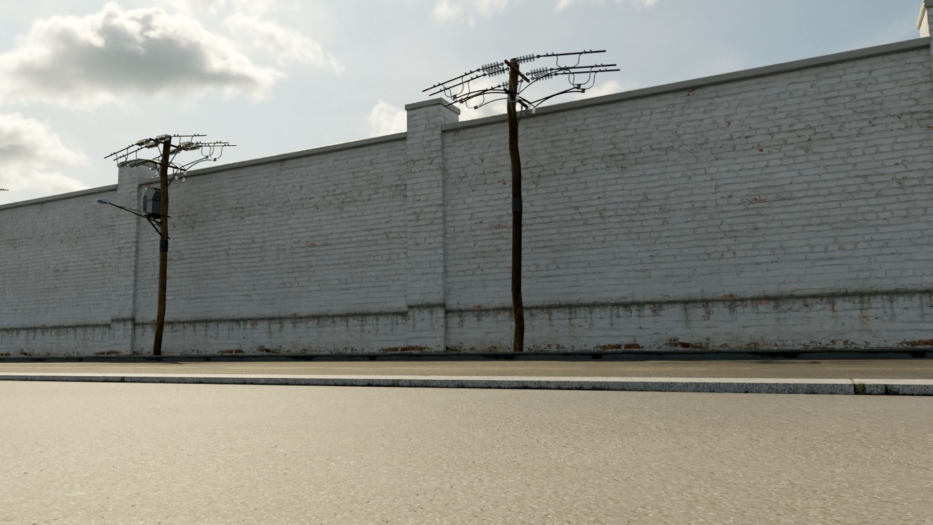 telegraph pole Low-poly 3D model_2