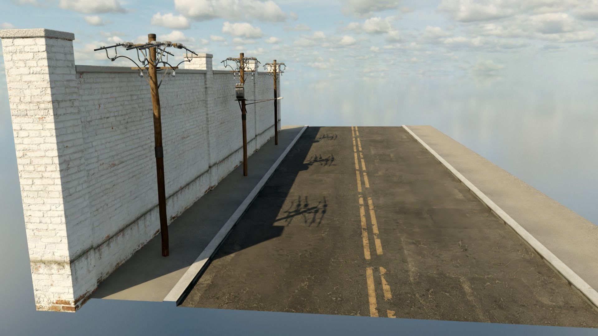 telegraph pole Low-poly 3D model_4