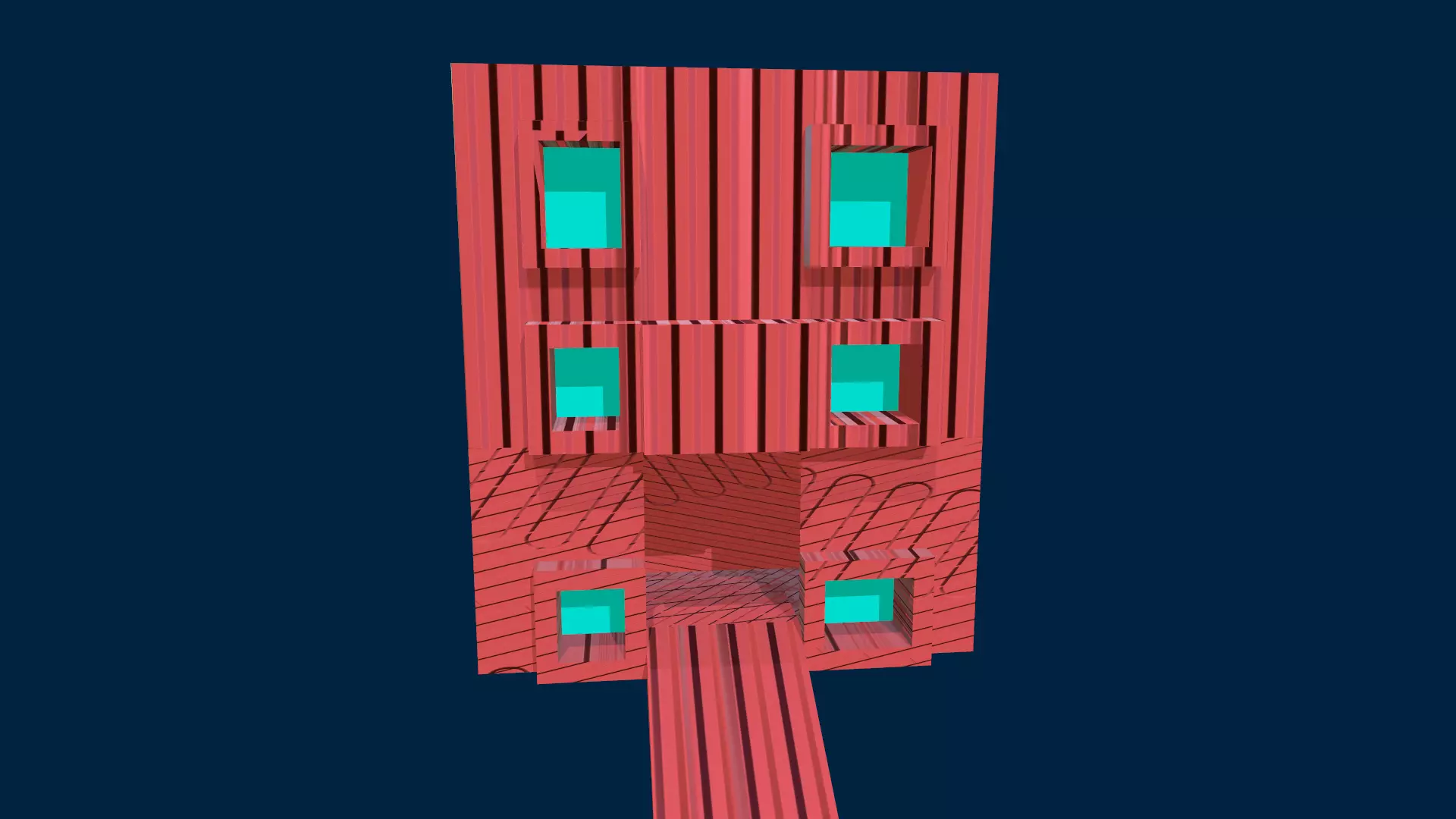 3d Model building Game Scene Low-poly 3D model
