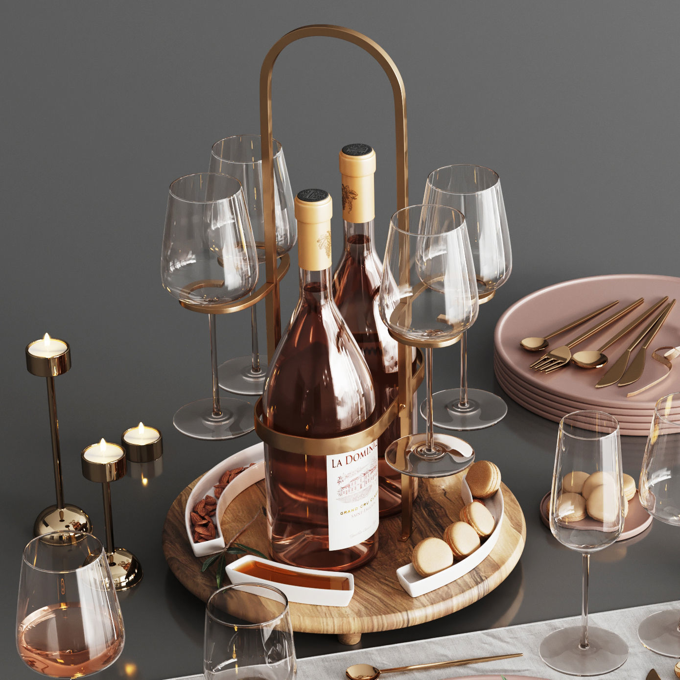 Table serving Low-poly 3D model_2