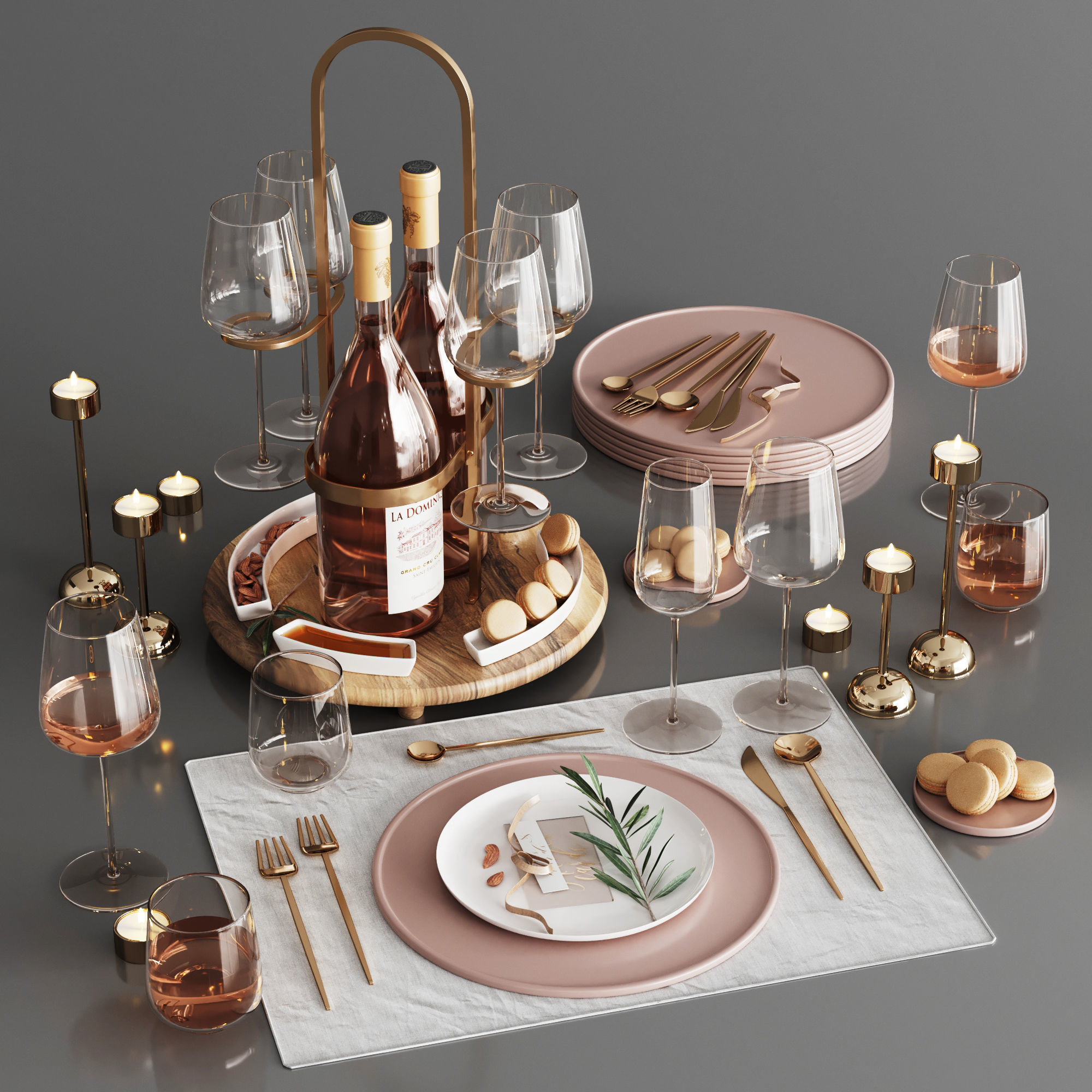 Table serving Low-poly 3D model_0