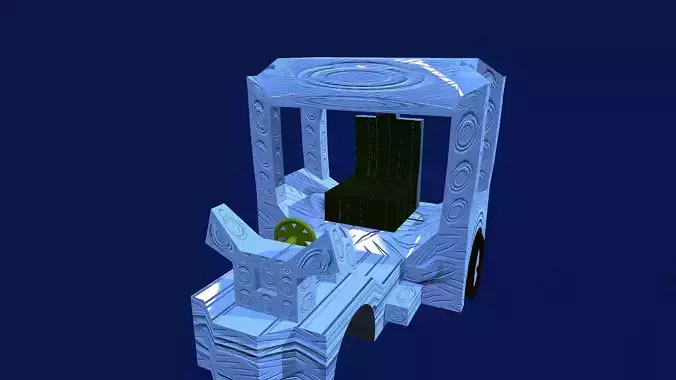 3d Model Chariot low-poly ice throne in minecraft