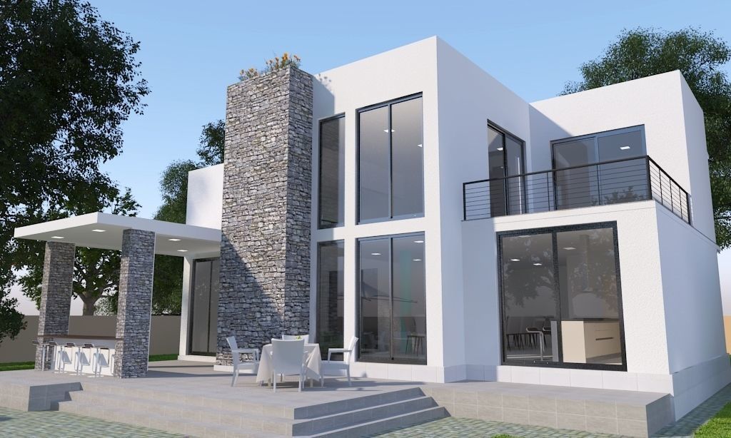 Modern House 3D model_1
