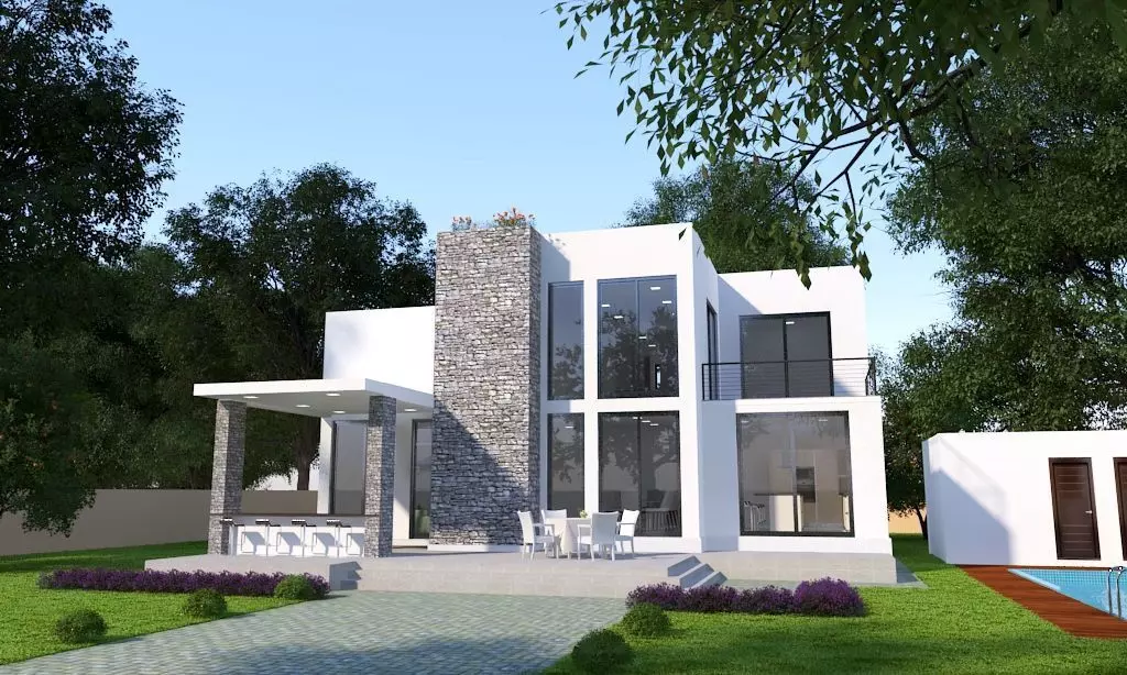 Modern House 3D model_0