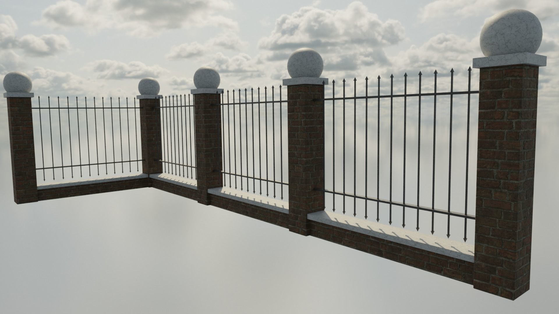 modular wall Low-poly 3D model_2