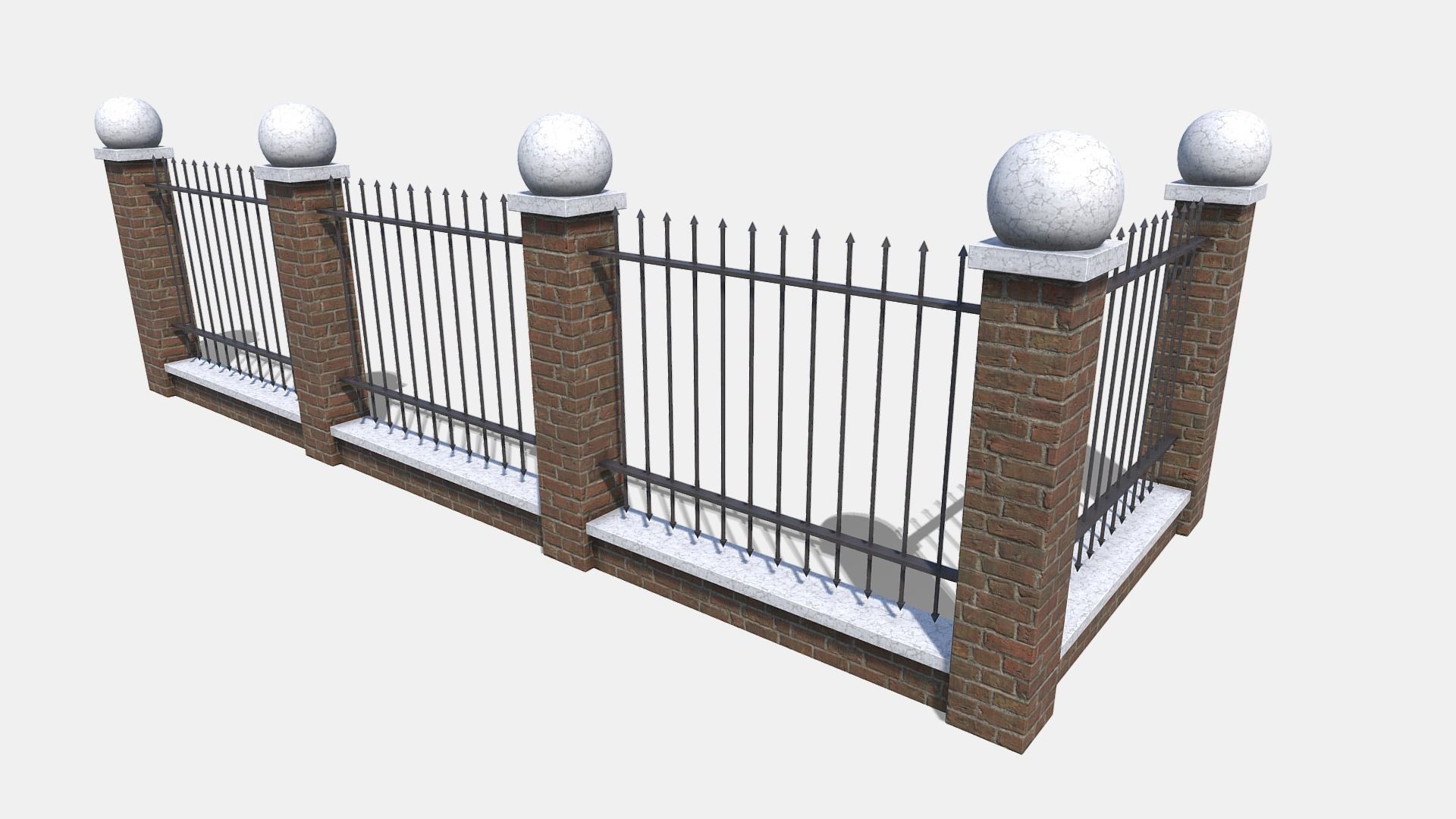 modular wall Low-poly 3D model_4