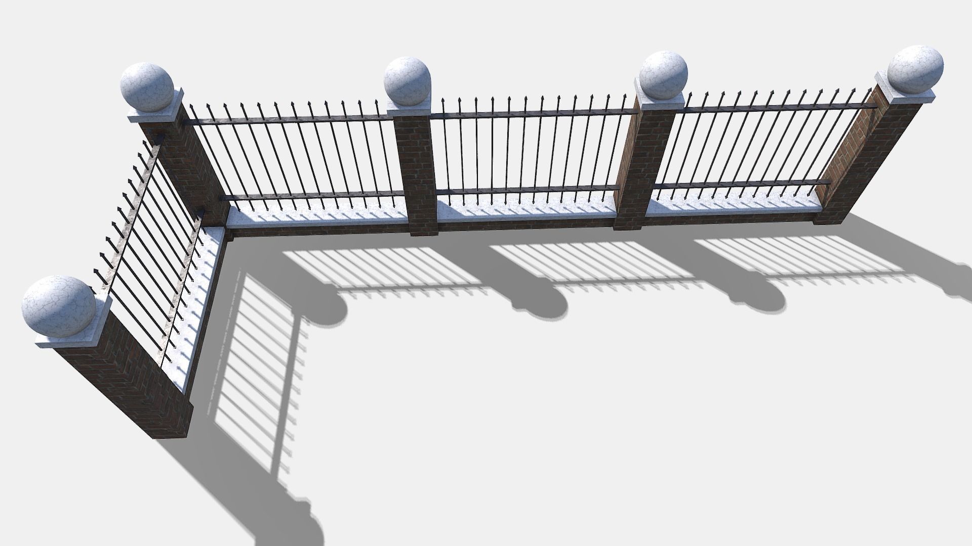 modular wall Low-poly 3D model_6