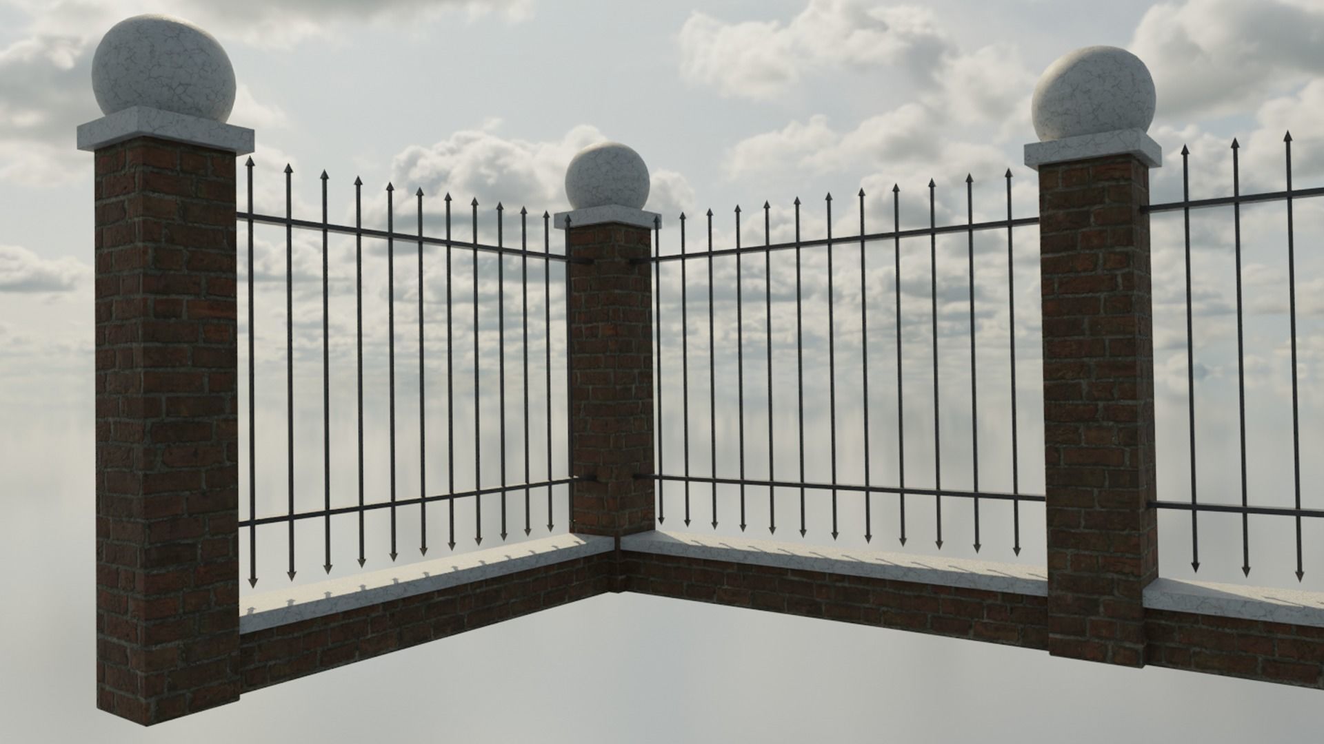 modular wall Low-poly 3D model_3