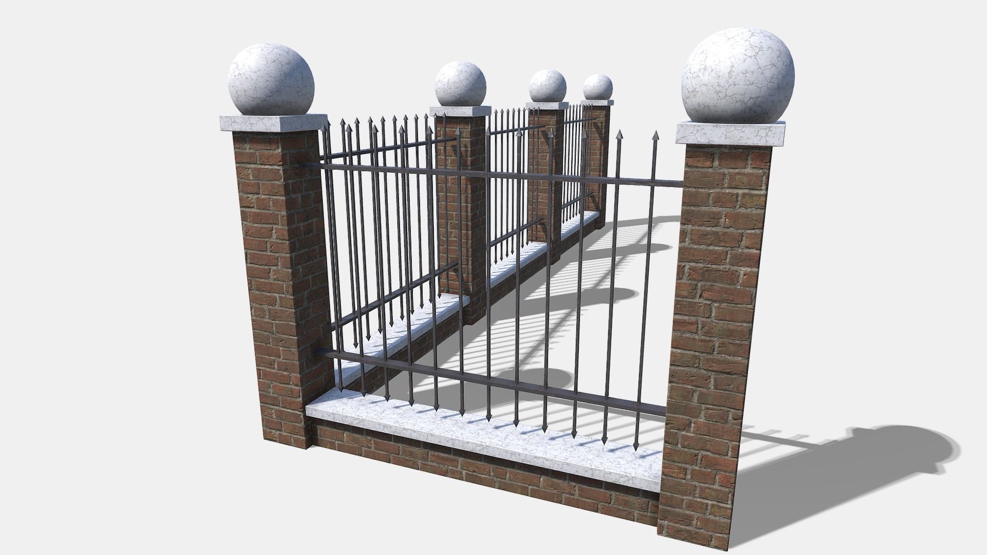 modular wall Low-poly 3D model_7