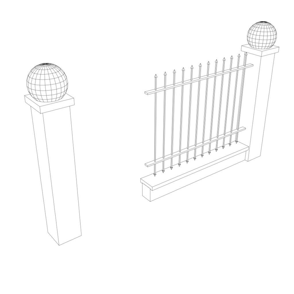 modular wall Low-poly 3D model_9