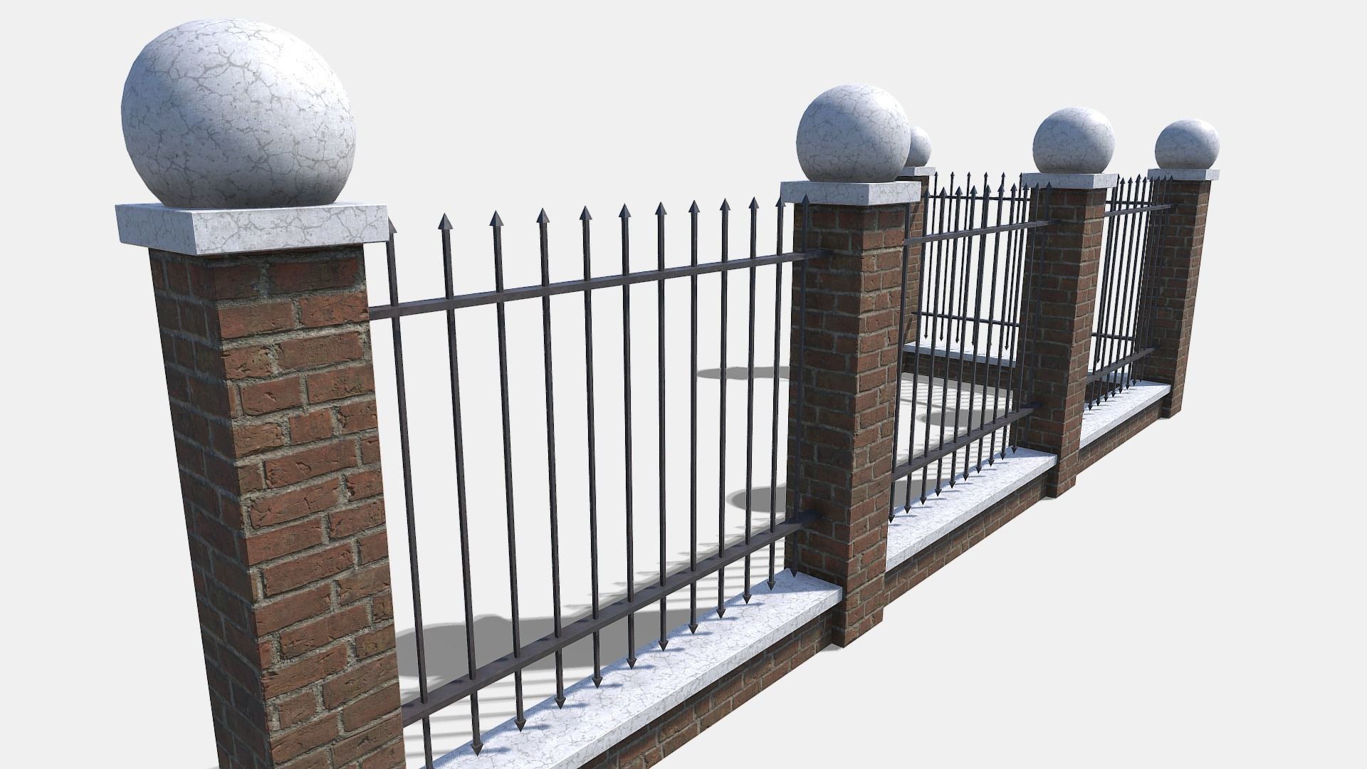 modular wall Low-poly 3D model_5