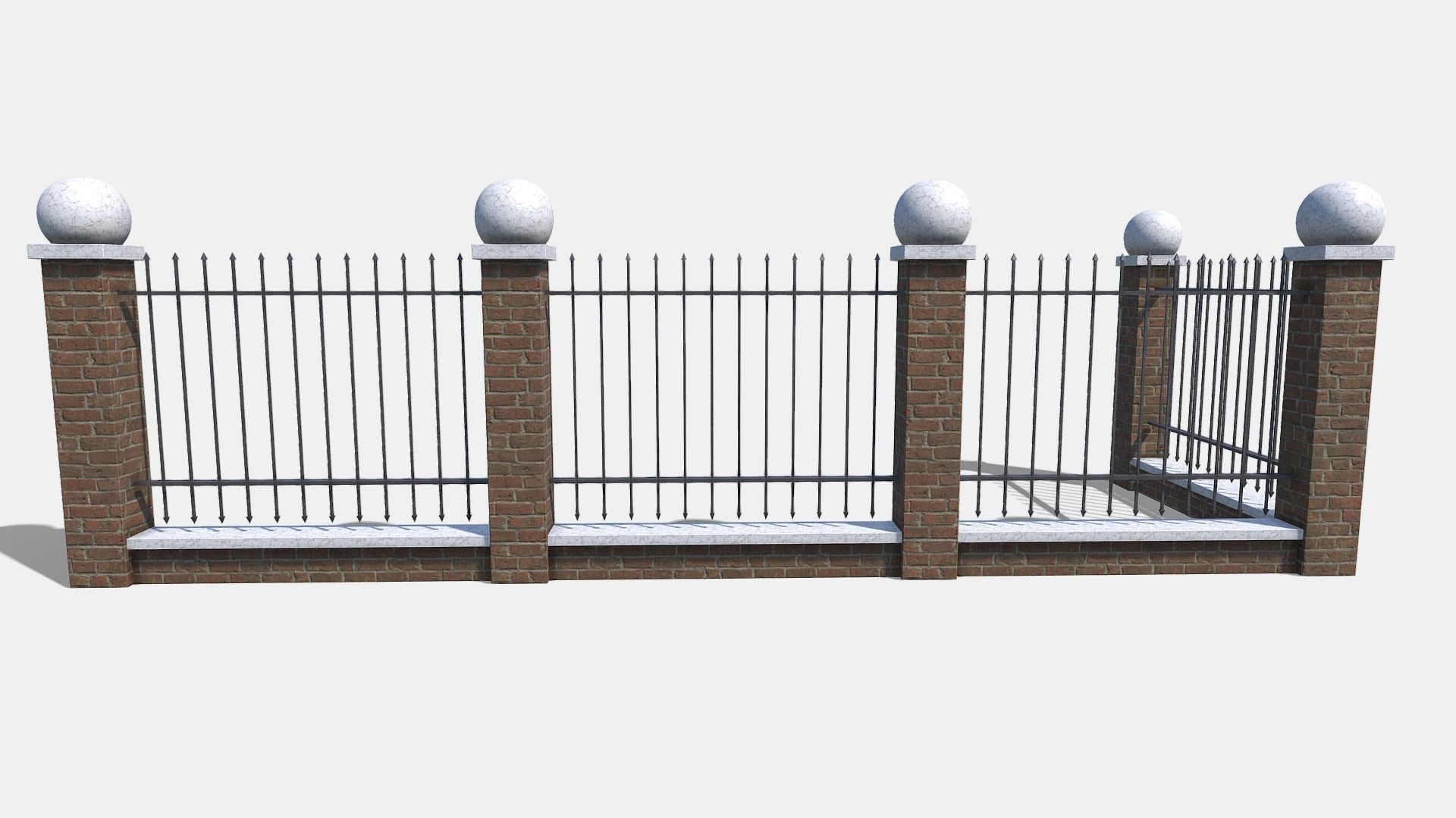 modular wall Low-poly 3D model_8