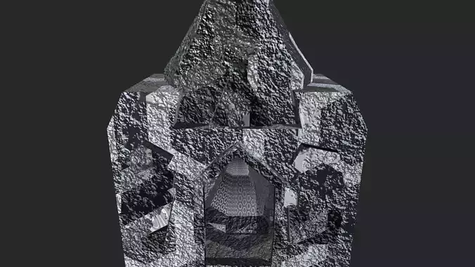 3d Model Rocky Hut Low-Poly