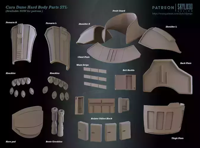 Cara Dune Body Hard Armor Print ready STL 3D print model