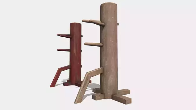 wooden practice dummy Low-poly 3D model