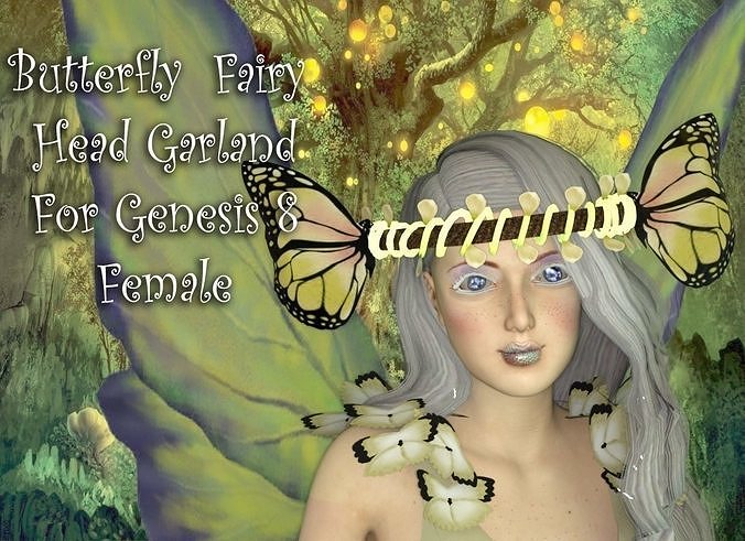 Butterfly Head Garland Free 3D model