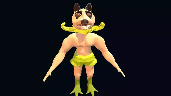 Low-Poly Character dog 3d model